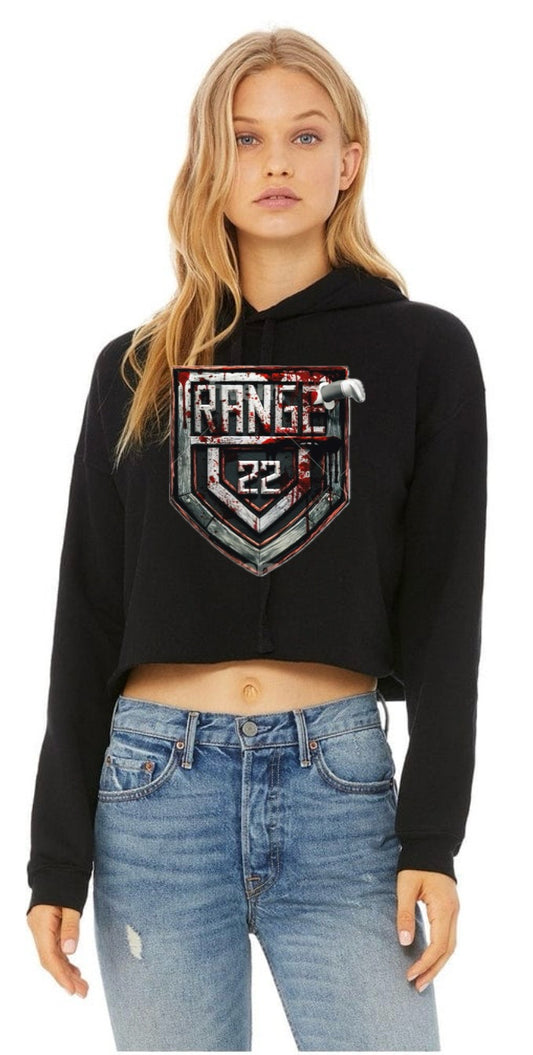 Range 22 Halloween Woman’s Crop Top Hooded Sweatshirt